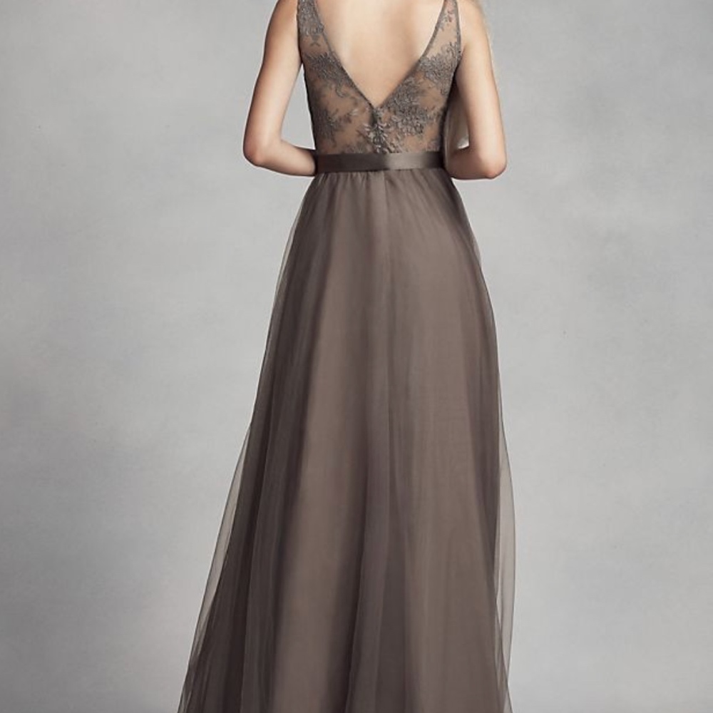 Vera Wang A-Line Tulle and Lace Bridesmaid Dress - Picture 4 of 5
